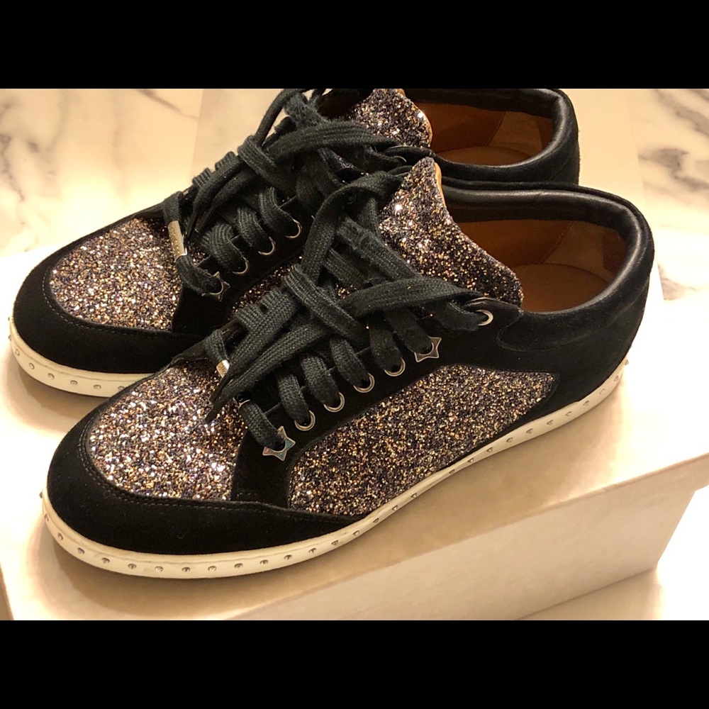 Jimmy Choo Miami Glitter Sneakers